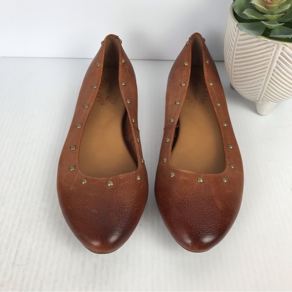 KorkEase Shoes Kork Ease Leather Pointed Toe Studded Ballet Flats Size 85 Poshmark